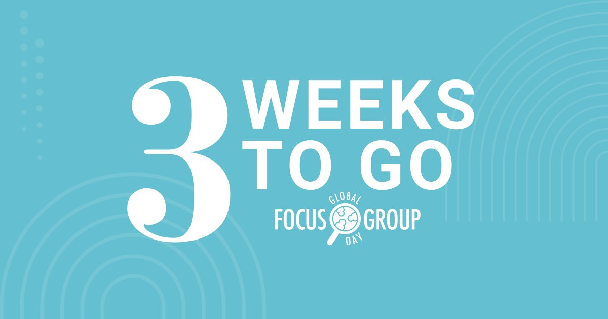 Three weeks to go! #GlobalFocusGroupDay is coming up fast, and trust us, you don’t want to miss it.

We’re celebrating moderators, recruiters, strategists, researchers, and facilities. If that sounds like your kind of crowd, this celebration is for you.

#FaceToFaceMRX