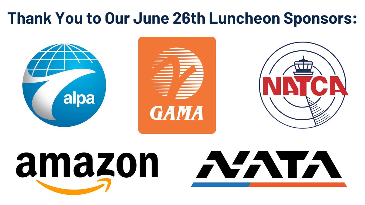 AeroClubDC's tweet image. Grateful for the incredible support from our June 26th luncheon sponsors! ✈️👏
Thank you, @ALPAPilots, @GAManufacturers, @NATCA, @amazon, and @NATAaero for helping us celebrate aviation leadership and excellence. We couldn’t do it without you!