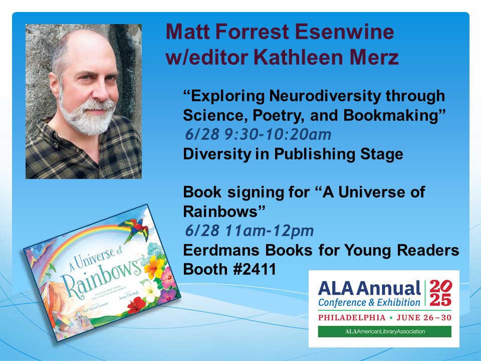 Matt Forrest Esenwine (@mattforrestvw) on Twitter photo Are you planning on attending #ALA2025? If so, I hope youâll track me down and say hi!
#librariansrock #education #literacy
w/ <a href="/ebyrbooks/">Eerdmans Books For Young Readers</a> <a href="/PB_2023/">PB Jamboree</a> Are you planning on attending #ALA2025? If so, I hope youâll track me down and say hi!
#librariansrock #education #literacy
w/ <a href="/ebyrbooks/">Eerdmans Books For Young Readers</a> <a href="/PB_2023/">PB Jamboree</a>
