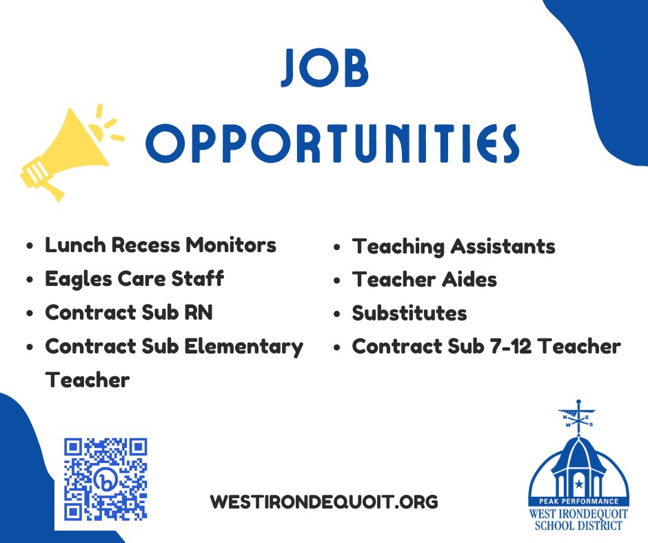 Spread the word! We are always looking for substitutes, monitors, teaching assistants, and teacher aides. Apply here: bit.ly/Jobs_WI