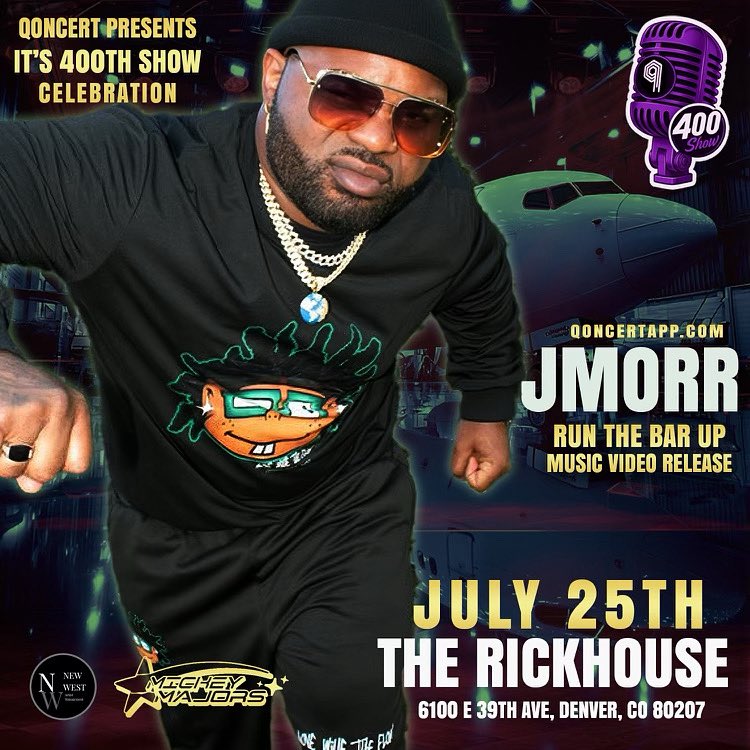 🚨SHOW ALERT🚨 
New West Management artist JMorr will be performing in Denver, CO July 25th 6:00PM 🕖 THE RICKHOUSE💣 Presented by the Qoncert App🎉
🕳️ 
#Jmorr #QoncertApp #NewWestManagement #Rap #HipHop #UpcomingArtist #Denver <a href="/qoncertapp/">Qoncert 🎤</a>