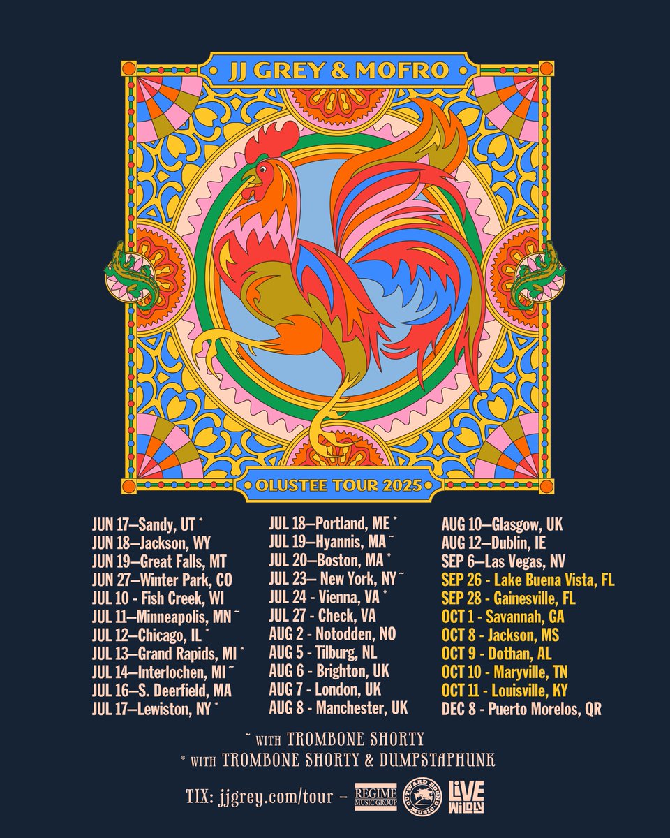 JJ Grey (@jjgreyandmofro) on Twitter photo Presale tickets are available now for newly announced tour dates! Get ‘em now using code FREEHIGH! See y’all this fall 🎟 jjgrey.com/tour
NEW SHOWS:
Sep 26 • Lake Buena Vista, FL - <a href="/HOBOrlando/">House of Blues Orlando</a>
Sep 28 • Gainesville, FL - <a href="/heartwoodsound/">Heartwood Soundstage</a>
Oct 1 • Savannah, GA - Johnny Presale tickets are available now for newly announced tour dates! Get ‘em now using code FREEHIGH! See y’all this fall 🎟 jjgrey.com/tour
NEW SHOWS:
Sep 26 • Lake Buena Vista, FL - <a href="/HOBOrlando/">House of Blues Orlando</a>
Sep 28 • Gainesville, FL - <a href="/heartwoodsound/">Heartwood Soundstage</a>
Oct 1 • Savannah, GA - Johnny