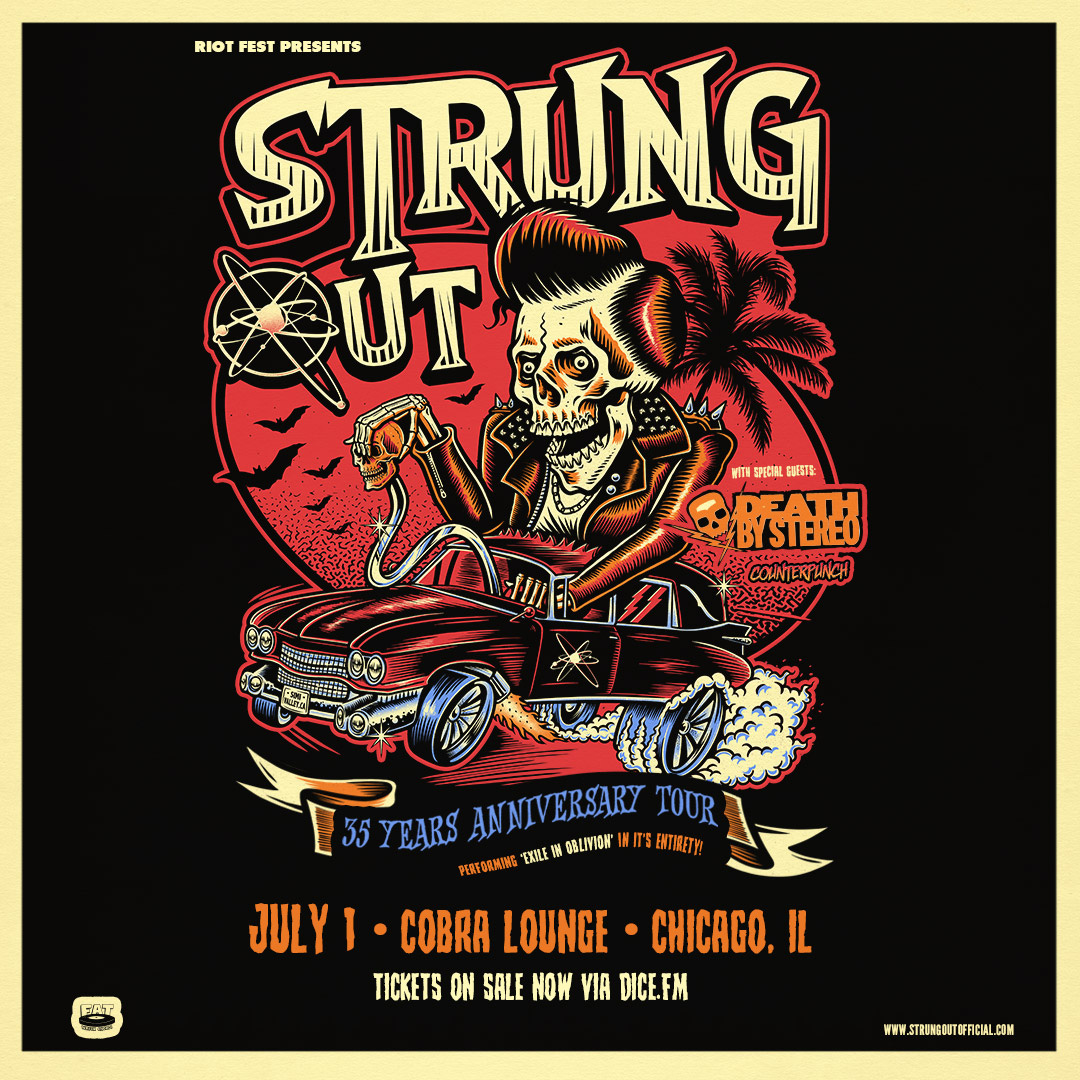 Riot Fest (@riotfest) on Twitter photo SUPPORT ADDED! ☠️
Death By Stereo and Counterpunch will be joining <a href="/StrungOut/">Strung Out</a> on July 1 at <a href="/CobraLounge/">CobraLounge</a>. Only a few tix left: bit.ly/CL-STRUNGOUT SUPPORT ADDED! ☠️
Death By Stereo and Counterpunch will be joining <a href="/StrungOut/">Strung Out</a> on July 1 at <a href="/CobraLounge/">CobraLounge</a>. Only a few tix left: bit.ly/CL-STRUNGOUT