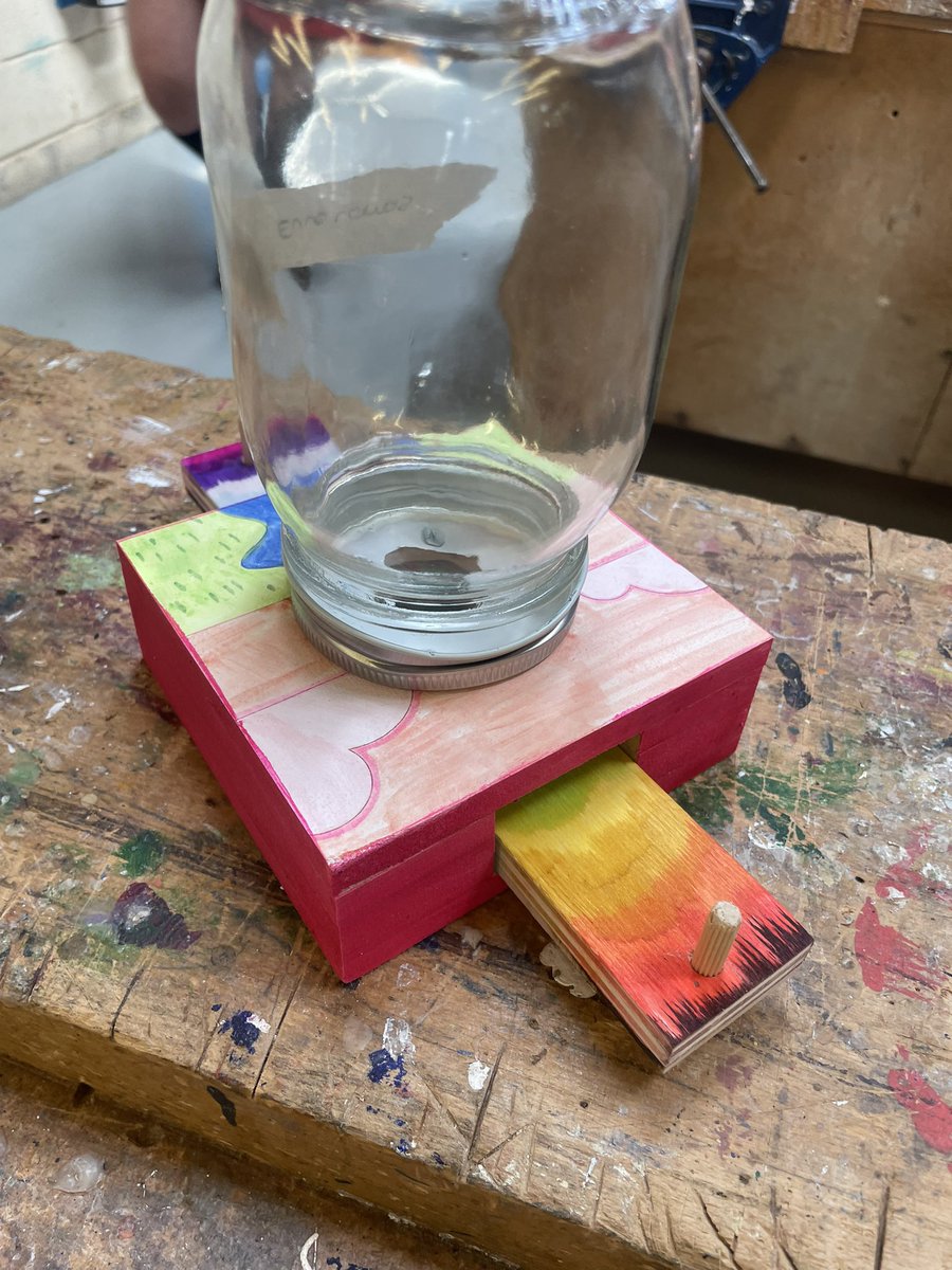 StPeters_ADT's tweet photo. This year we have a new product on the curriculum, Year 9 Upcycled Sweet Dispenser jars inspired by Yinka Ilori. 
Supporting sustainability at St Peter’s. https://t.co/n6uzSXmLpy
