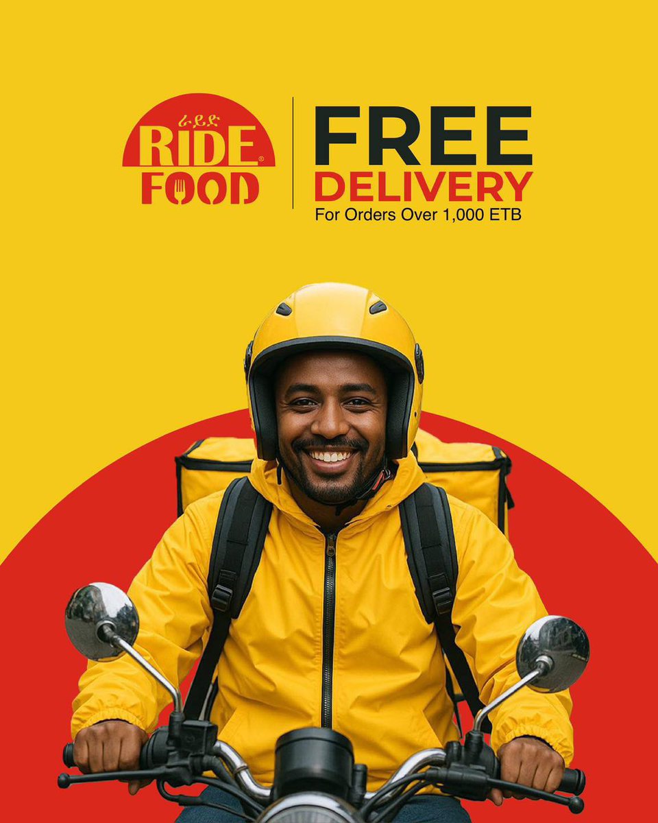 🔥Special Deal From Mon - Fri on RIDE Food | Free Delivery for Orders Over 1,000 ETB

Download RIDE App here bit.ly/2GrFBNz