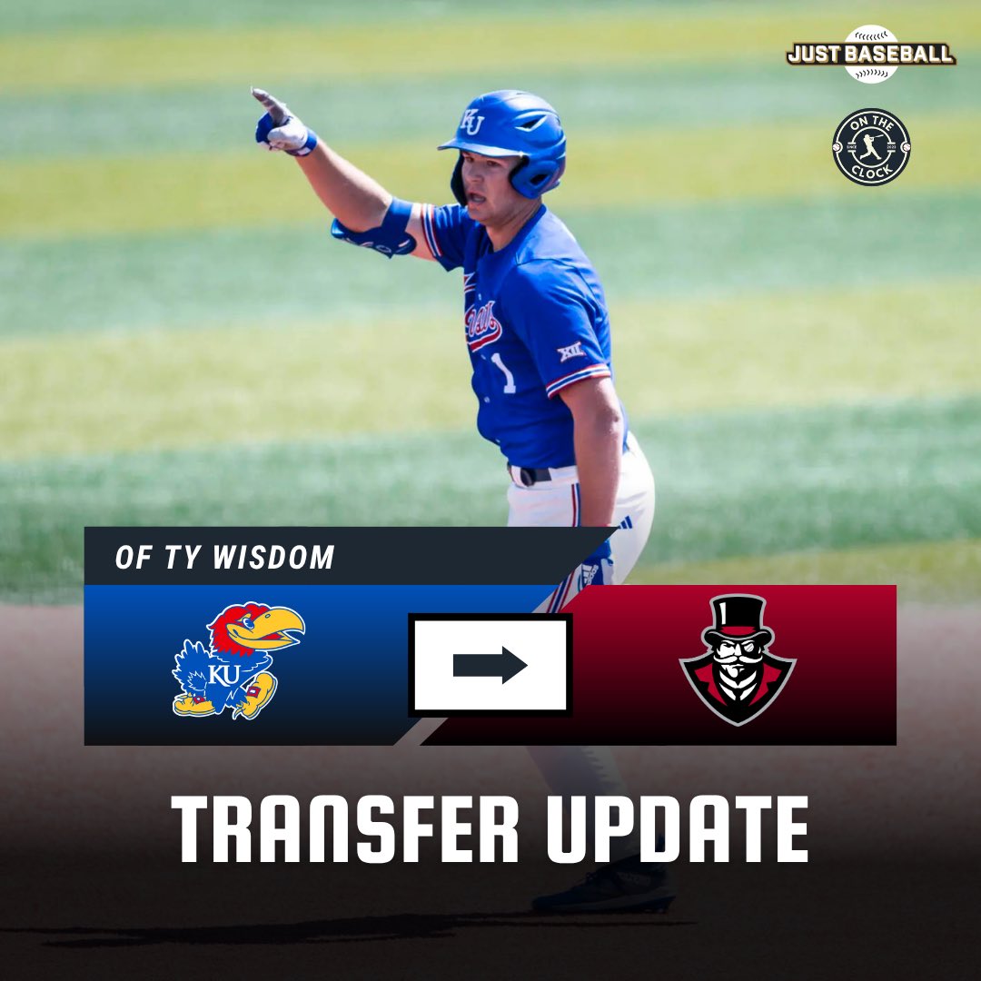 TRANSFER: Kansas OF Ty Wisdom has committed to Austin Peay. Wisdom saw limited playing time last year but had a strong freshman season for the Jayhawks. Real intriguing bat heading to the Govs.