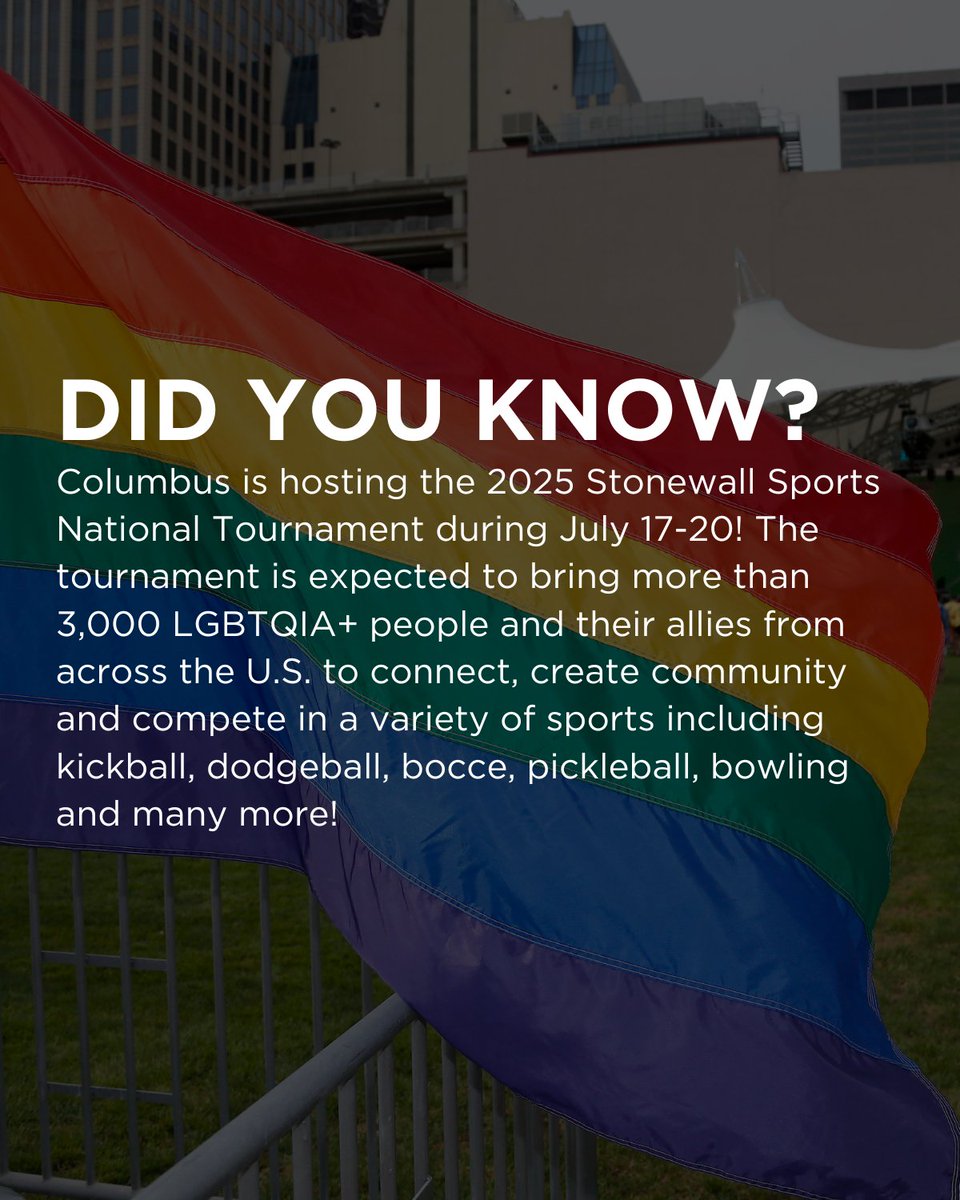 Officially less than ONE MONTH away from the Stonewall Sports National Tournament in Columbus 🙌🏳️‍🌈 This is the 11th annual Stonewall National Tournament and we're exciting to be hosting in our city ❤️