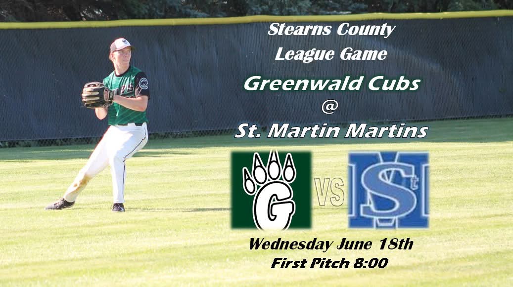 Greenwald Cubs (@greenwaldcubs) on Twitter photo We will try this again!!
We take on the <a href="/smartinblue/">St. Martin Baseball</a> in St. Martin tonight for a mid-week primetime matchup!! Our game will follow the little league game that is being played prior, starting at 6!! First pitch for our game should be between 8-8:30. We will try this again!!
We take on the <a href="/smartinblue/">St. Martin Baseball</a> in St. Martin tonight for a mid-week primetime matchup!! Our game will follow the little league game that is being played prior, starting at 6!! First pitch for our game should be between 8-8:30.