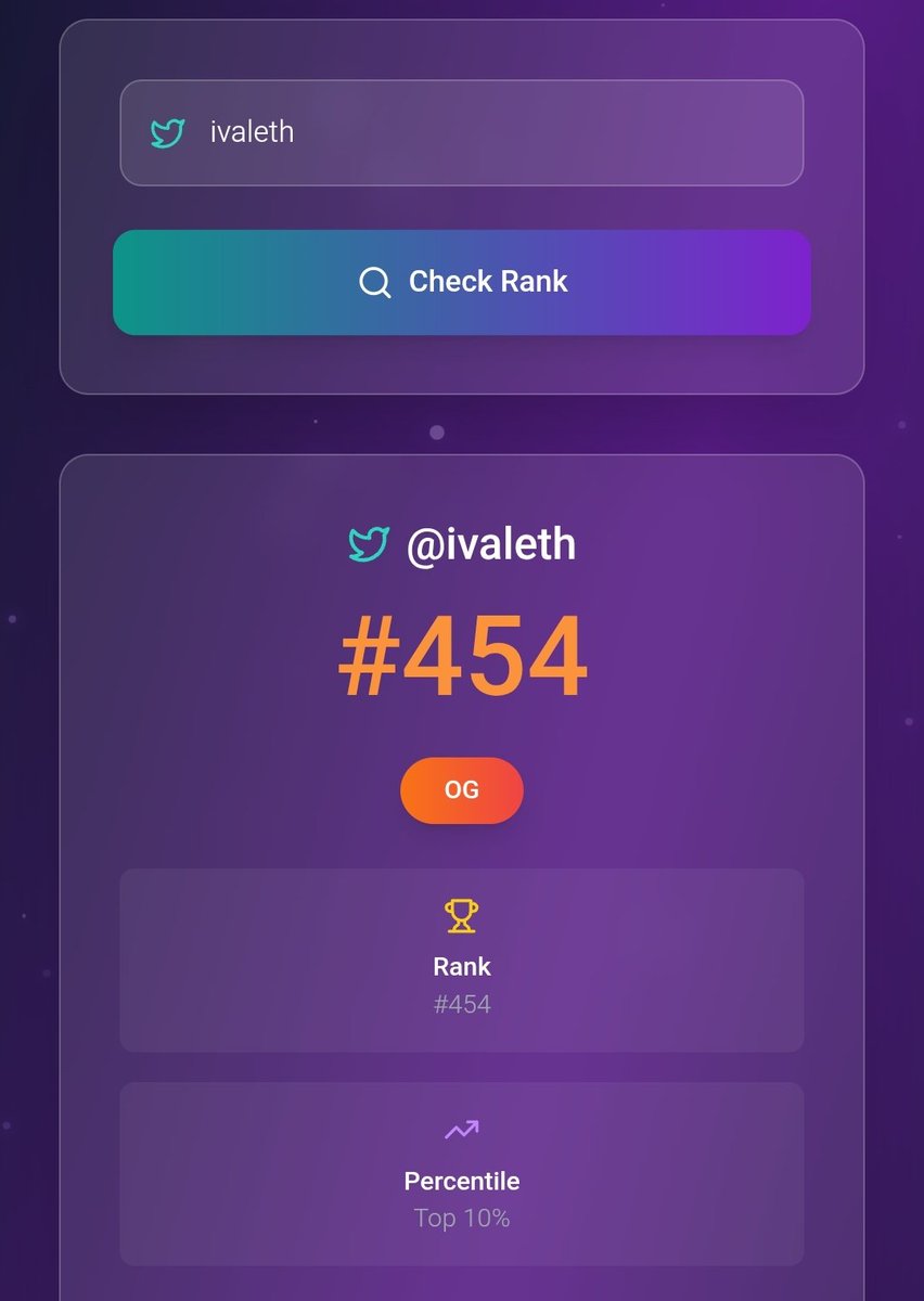 ivaleth's tweet image. Just checked my rank on RankMonad! 🚀

@ivaleth - Rank #454 (OG)

Check yours: rankmonad.xyz
