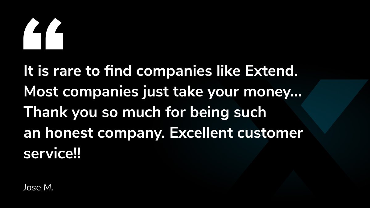 We’re in it for customers like Jose. Thank you!

&gt;&gt; ow.ly/Uhyg50VHqc4

#productprotection #shippingprotection #customerreview #happycustomer #extendedwarranty #Extend #peaceofmind