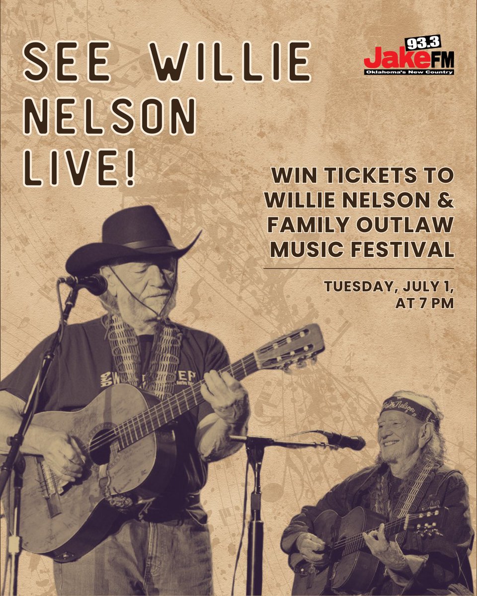 Mommas, don’t let your babies grow up to miss Willie Nelson…
We’re givin’ away tickets to see the man himself! 🎸
 To enter to win, head over to our Facebook.
- Jake