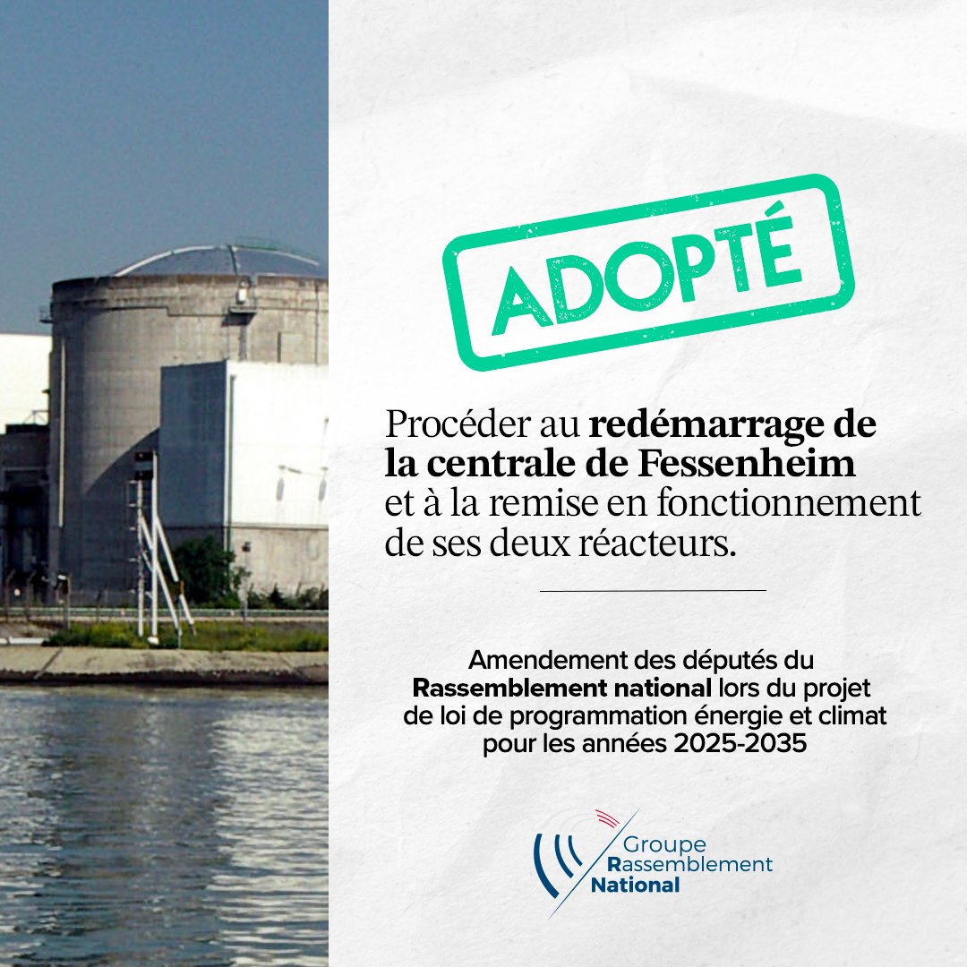 ✅ Redémarrage de la centrale nucléaire de Fessenheim : victoire du bon sens énergétique ! #DirectAN

Sa fermeture décidée par M. Macron était une faute grave. Grâce au <a href="/RNational_off/">Rassemblement National</a>, nous actons la relance du nucléaire, garant de notre souveraineté et d’une énergie à bas coût.