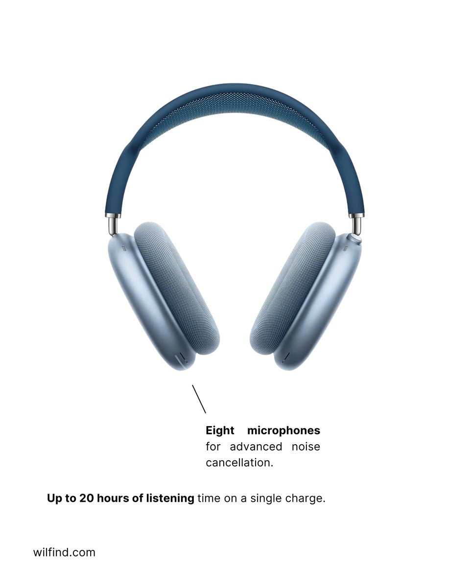 wilfind_'s tweet photo. Wilfind AI Pick — AirPods Max

🎧 Custom Apple dynamic driver for premium audio
🔇 Active Noise Cancellation + Transparency Mode
🎤 8 microphones for precise noise filtering
🔋 Up to 20 hours of battery life

#AirPodsMax #AppleAudio #SpatialAudio #Wilfind #AIShop https://t.co/bj1RbwtHDg