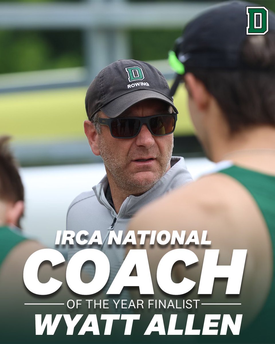 Wyatt Allen, the Betsy and Mark Gates 1959 Head Coach of Men's Heavyweight Rowing, has been named a finalist for IRCA National Coach of the Year. Well-deserved 👏👏👏

📰 | dartsports.co/40czrwr

#GoBigGreen | #TheWoods🌲