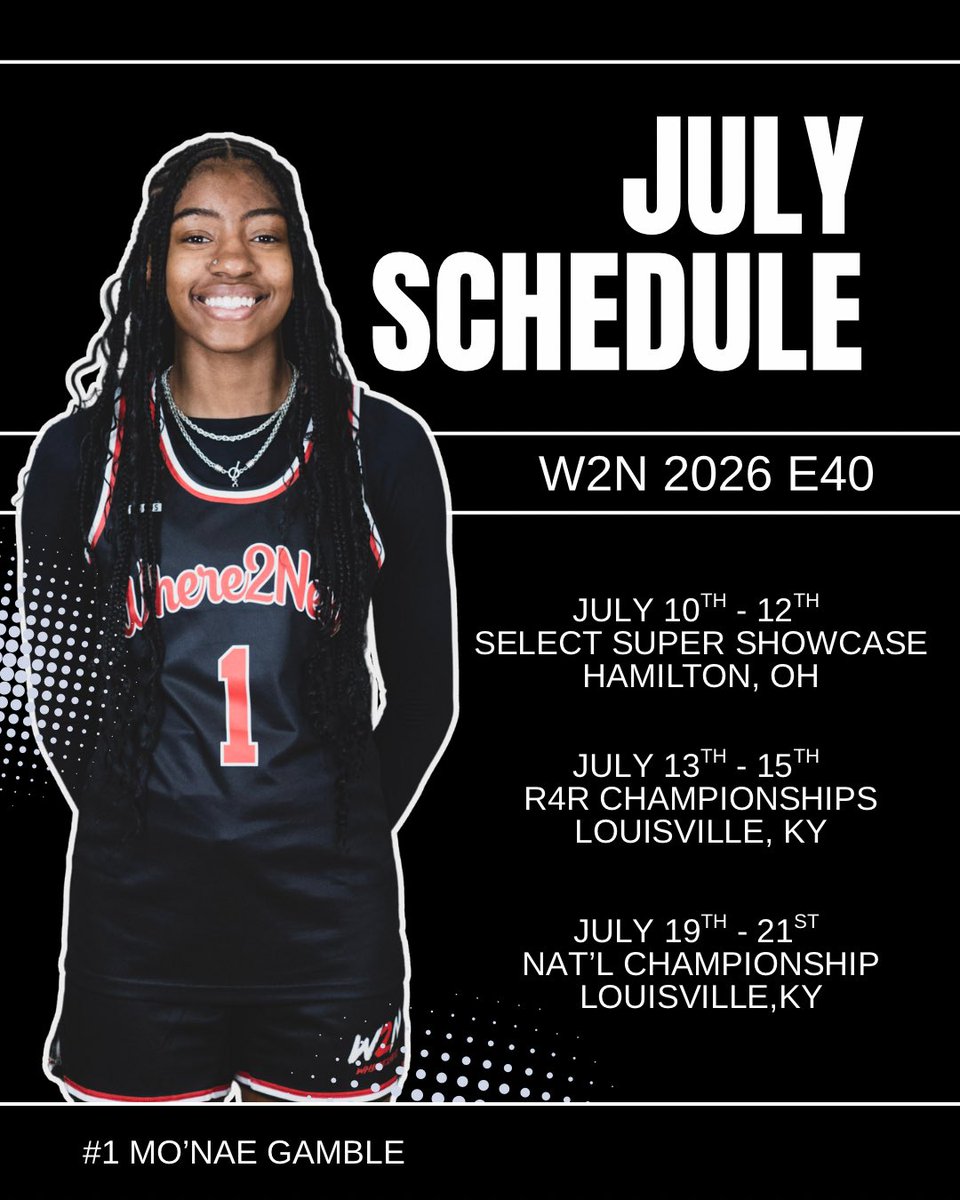 Hey coaches! This is our schedule for July. I will post each tourney schedule as they come out.  Look forward to seeing you on the baselines!