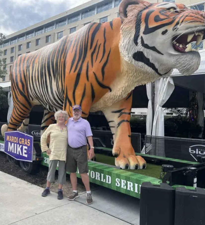 rickgreene23's tweet image. These amazing @LSUbaseball fans are celebrating 58 yrs of marriage in #Omaha at the #CWS Give them some love @realbenmcdonald and Geaux Tigers. #anniversary #RobandJudy