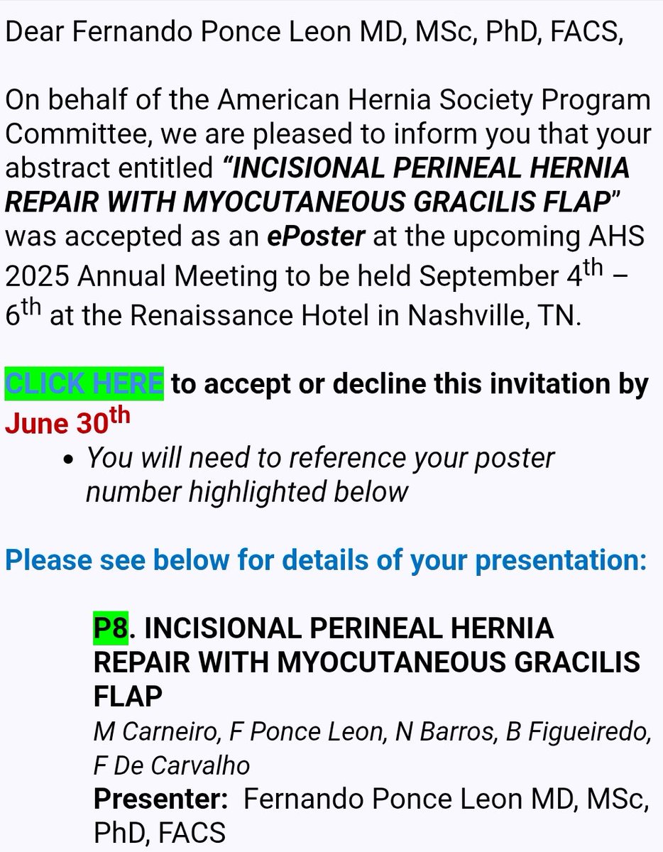 Fernando Ponce Leon (@fernandowr10) on Twitter photo Proud to announce that we're going to the States once again to show our work 💪🏼 <a href="/AmericanHernia/">American Hernia Society</a> Proud to announce that we're going to the States once again to show our work 💪🏼 <a href="/AmericanHernia/">American Hernia Society</a>