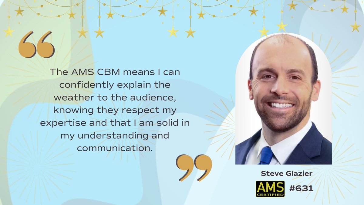 Congratulations to Ryan Marando, our 1000th Certified Broadcast Meteorologist (CBM) and all our other awardees! AMS CBM certification holders have been highly respected among their peers for 20 years, and AMS is proud of this milestone.

#CBMCelebration #AMSCBM #CBM1000 #CBM1K