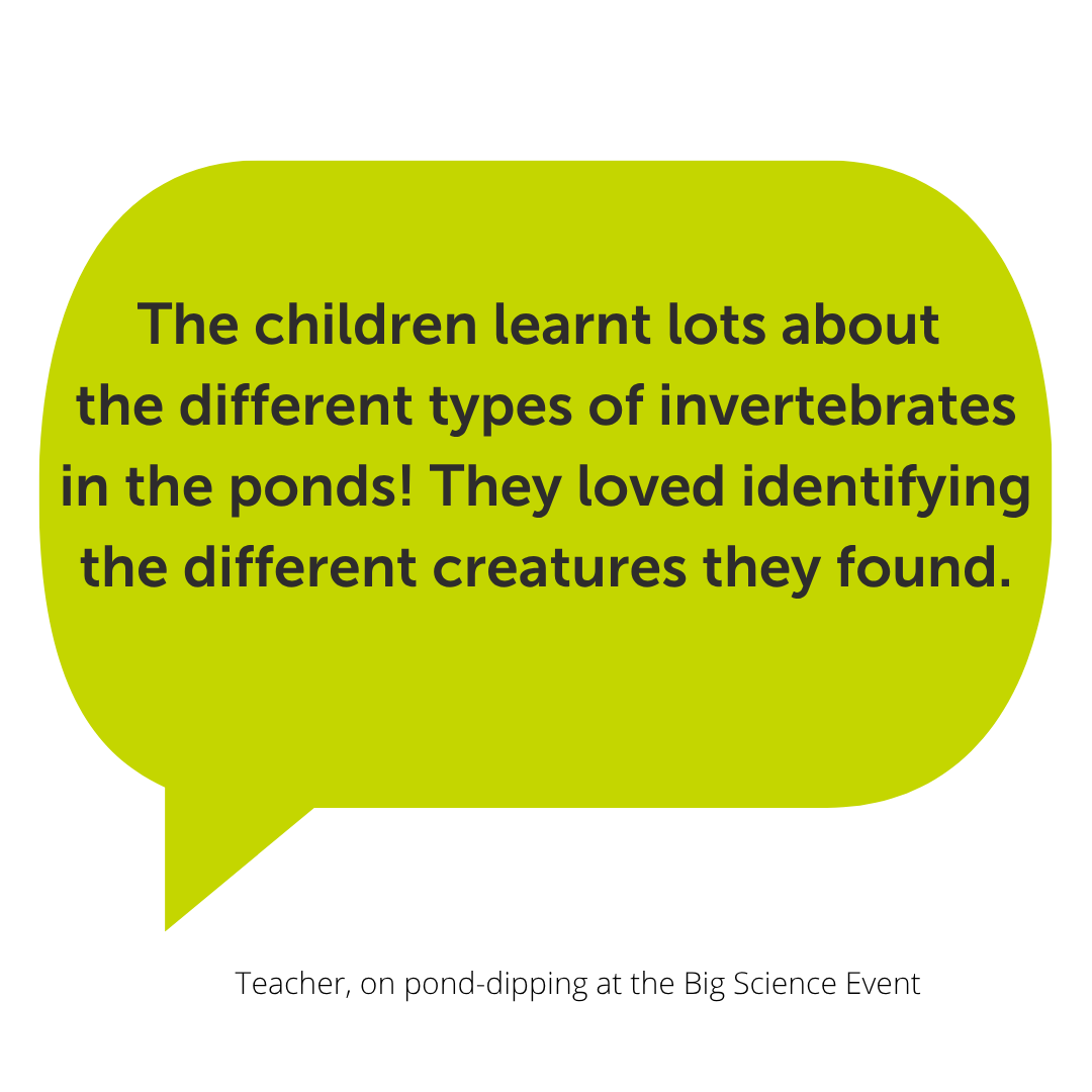 scienceoxford's tweet photo. Pupils attending the #BigScienceEvent yesterday did something wild too; it’s #30DaysWild after all! With help from Alice & Alicia who led a pond-dipping activity, they had a great time learning about what lives on & beneath the surface of the ponds at the #ScienceOxfordCentre. https://t.co/pDF4DV7RCd