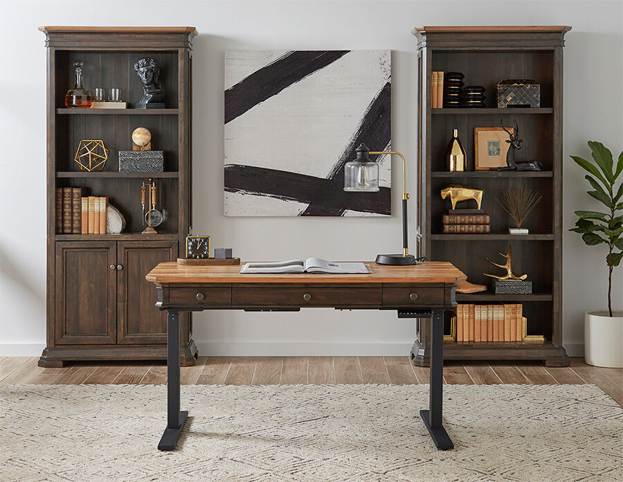 Brewed to perfection in a rich, dark roast finish, the #Sonoma #SitStandDesk brings the warmth of aged wood and the flexibility of ergonomic functionality to your workspace. 
#martinfurniture
#officefurniture
#freshdesigns