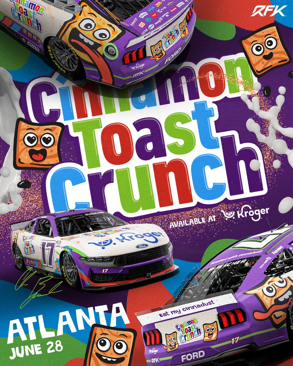 BLASTED WITH CINNADUST! 🥣🤯 

Chris Buescher is bringing dat Cinnamon Swirl speed to Atlanta. ✨