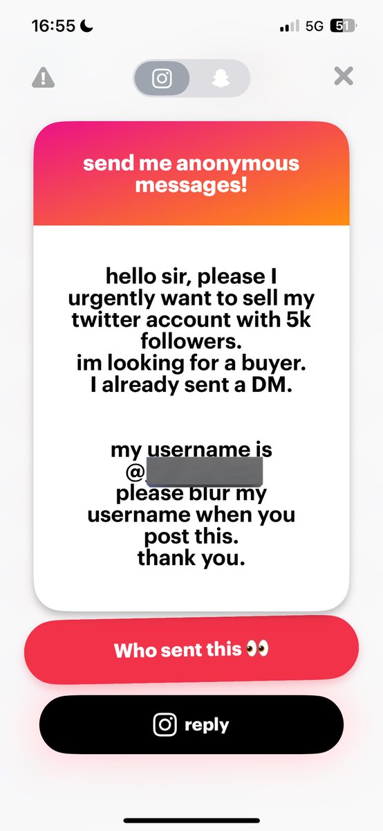 If I have another X acct with 5k followers . 
I will never sell it , but it’s your choice.