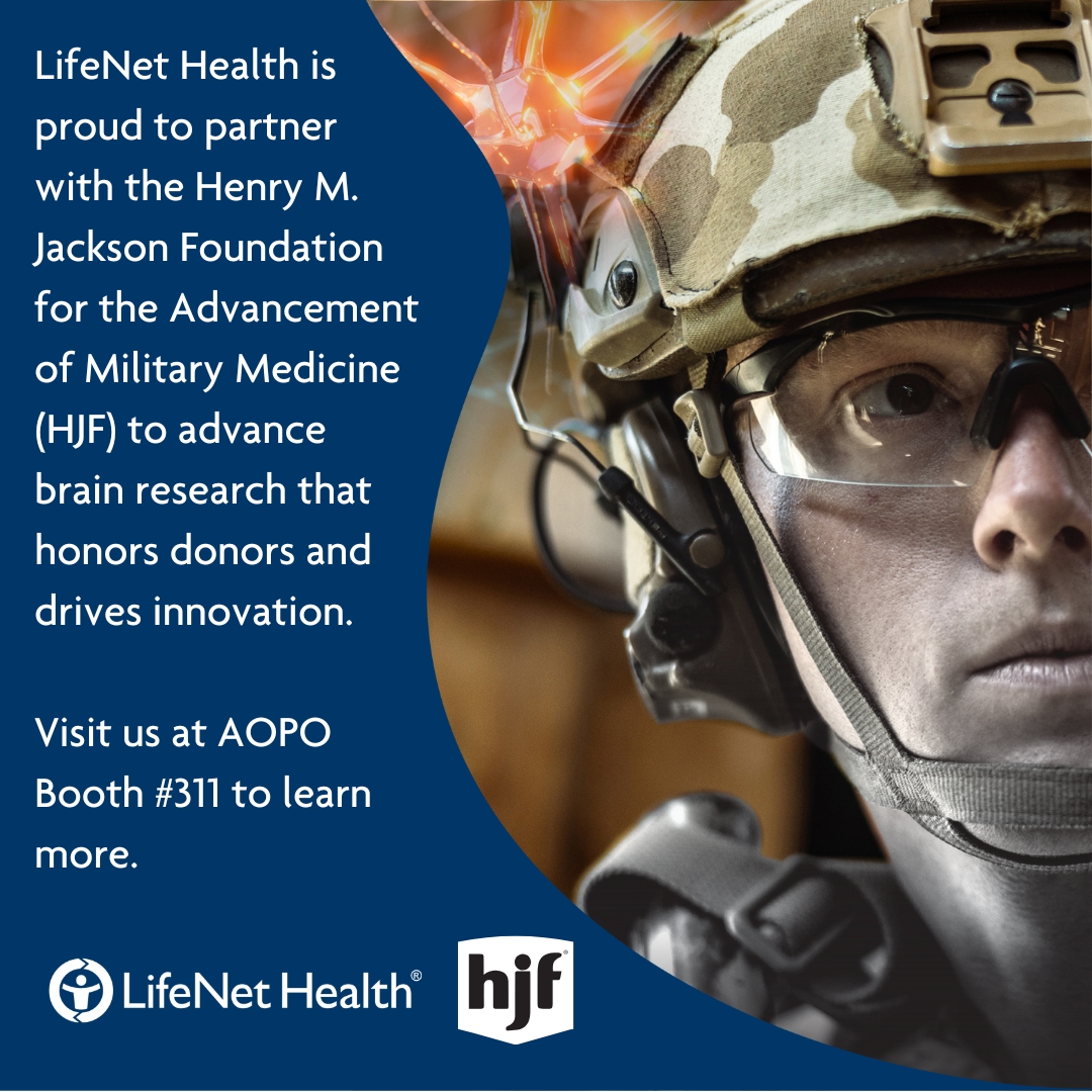 Exciting news! HJF reps will be at #AOPO2025, sharing how their brain research benefits military &amp; civilian health. Stop by Booth #311 to learn more! #BrainResearch #MilitaryMedicine #AOPOAnnualMeeting