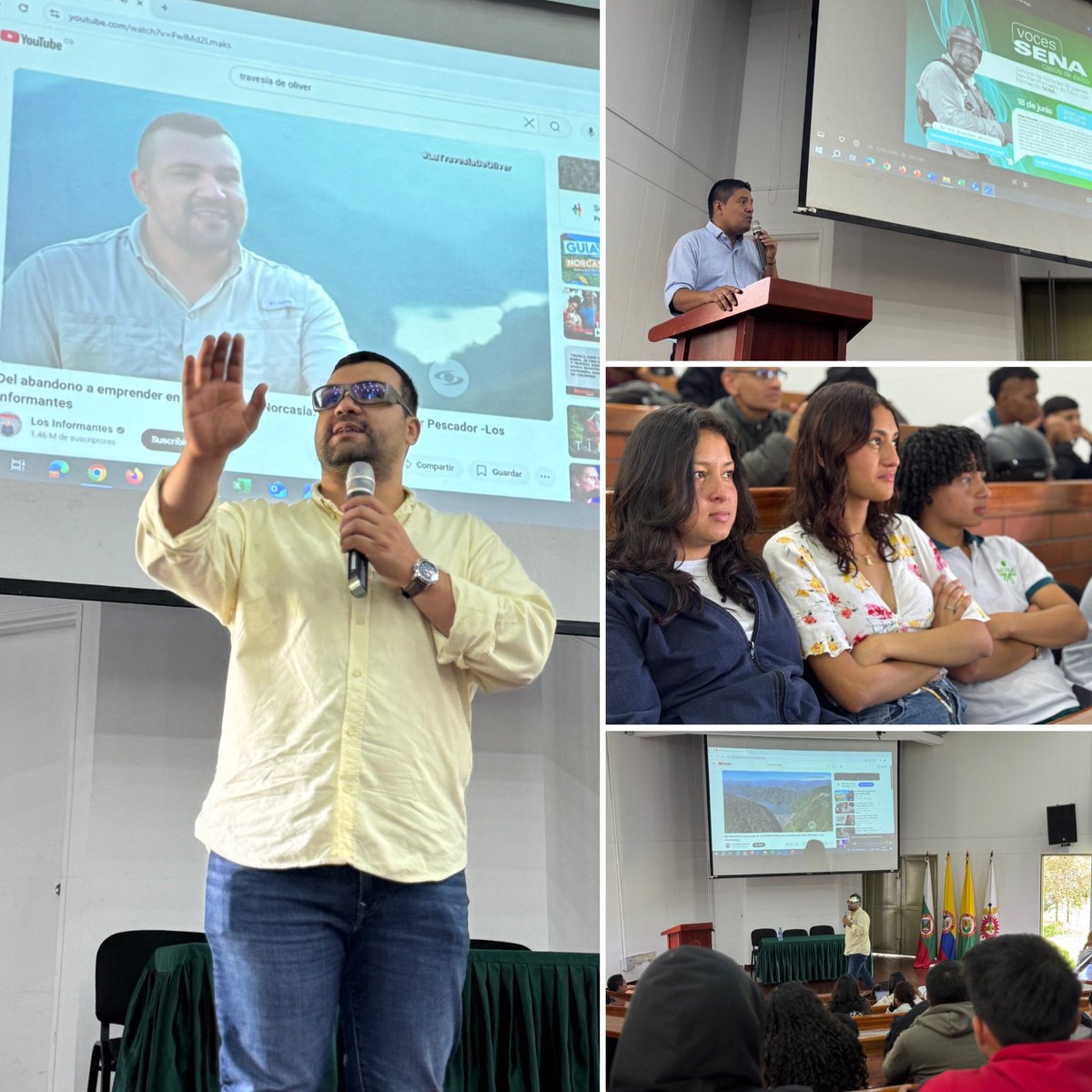 📢Hoy en Voces SENA: Casos de Éxito, nos acompaña Oliver, tecnólogo en Guianza Turística del Centro de Comercio y Servicios del <a href="/SENA_Caldas/">SENA Caldas Oficial</a>  y fundador de Norcasia Travel. Justo ahora comparte  con más de 120 aprendices su inspiradora historia de vida y emprendimiento.