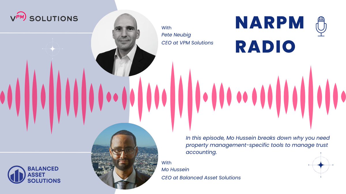 Why do so many #PropertyManagers still rely on generic accounting tools? On the #NARPM Podcast, Mo Hussein explains why using property management-specific software is critical for compliance and efficiency. Listen here: hubs.ly/Q03sDM690 or watch: hubs.ly/Q03sDG2J0