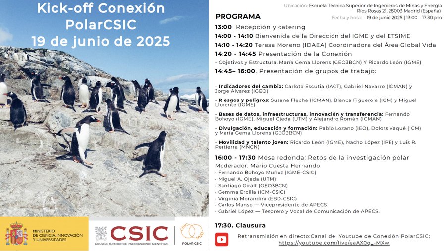 APECS Spain (@apecsspain) on Twitter photo Mañana estaremos en el Kick-off de la #ConexiónPolarCSISC en <a href="/minasenergiaupm/">minasenergiaupm</a>, donde además participaremos en la Mesa Redonda junto a otrxs investigadorxs! Hablaremos sobre los retos que presenta la investigación polar. Mañana estaremos en el Kick-off de la #ConexiónPolarCSISC en <a href="/minasenergiaupm/">minasenergiaupm</a>, donde además participaremos en la Mesa Redonda junto a otrxs investigadorxs! Hablaremos sobre los retos que presenta la investigación polar.