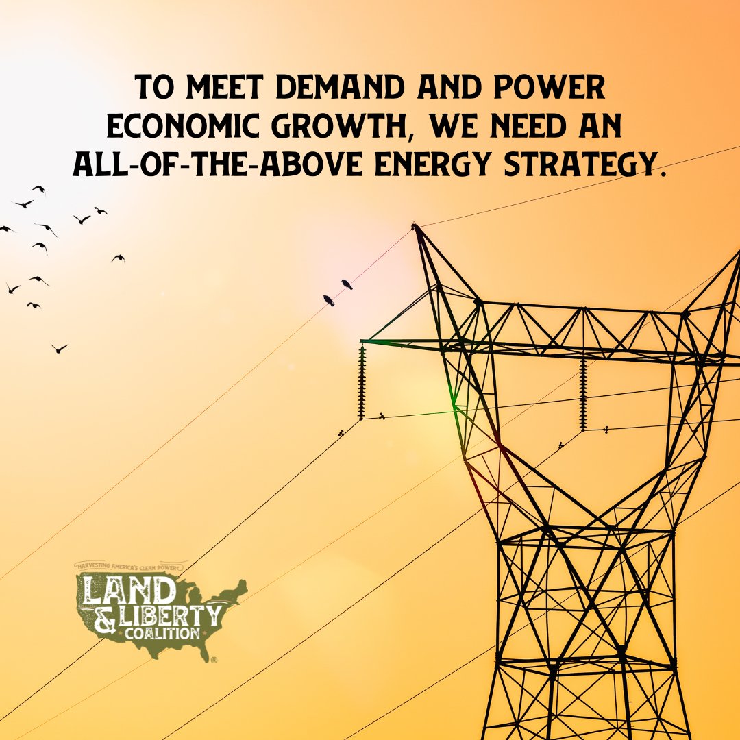 LLCoalition's tweet image. The next decade will require more electricity than any in U.S. history.
To meet demand and power economic growth, we need an all-of-the-above energy strategy:
✅ Affordable
✅ Reliable
✅ Ready to deploy