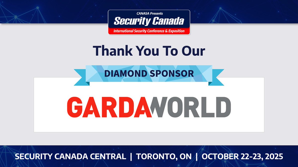 It’s through the support of Diamond Sponsors like <a href="/GardaWorld/">GardaWorld</a> that we’re able to bring Canada’s security professionals the latest innovations and industry conversations. Thanks for supporting #SecurityCanada! Join us in October for Security Canada Central: bit.ly/4mYkbwU