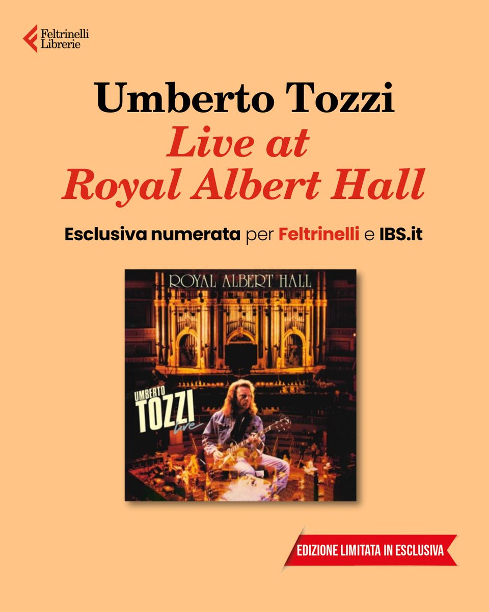 Feltrinelli Librerie (@feltrinelli_) on Twitter photo Umberto Tozzi sta per tornare con "Live at Royal Albert Hall" (<a href="/UMusicItalia/">Universal Music Italia</a>, <a href="/SugarMusic_tw/">Sugar Music</a>): il vinile arancione, in edizione numerata, sarà disponibile dall’11/07 in esclusiva su Feltrinelli e IBS.it 🎶
Pre-ordinalo ora 👉🏼 bit.ly/Feltrinelli_Li… Umberto Tozzi sta per tornare con "Live at Royal Albert Hall" (<a href="/UMusicItalia/">Universal Music Italia</a>, <a href="/SugarMusic_tw/">Sugar Music</a>): il vinile arancione, in edizione numerata, sarà disponibile dall’11/07 in esclusiva su Feltrinelli e IBS.it 🎶
Pre-ordinalo ora 👉🏼 bit.ly/Feltrinelli_Li…