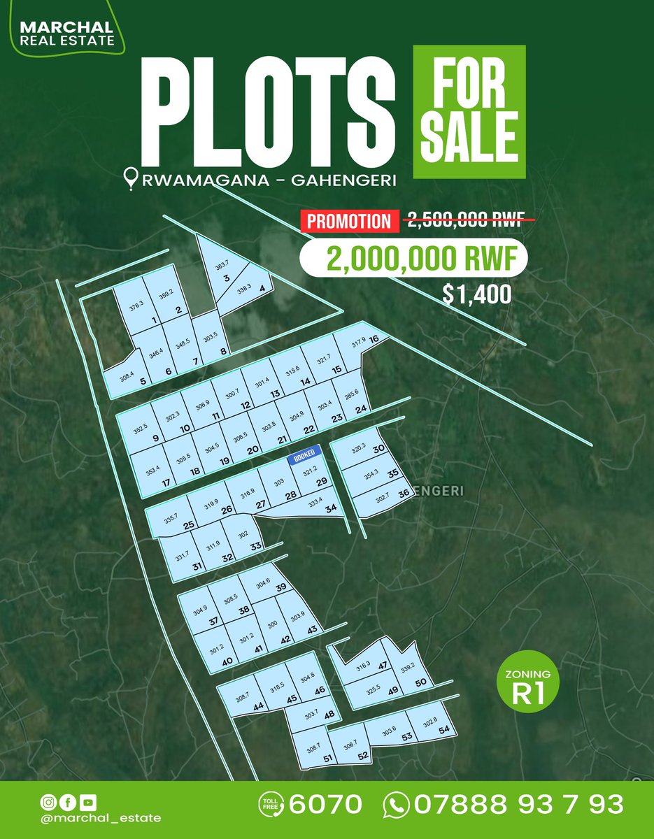 Promotion Promotion Muri Marchal Real Estate tubazaniye IBIBANZA Bya 2M Rwf gusa ni mu Miturire (R1), Rwamagana-GAHENGERI hari Gutera Imbere Cyane ni hamwe mwakunze ubushize.

TOLLFREE: 6070
WHATSAAP:+250 788 893 793

SOCIAL MEDIA:
WEBSITE: marchalestate.com
TWITTER: