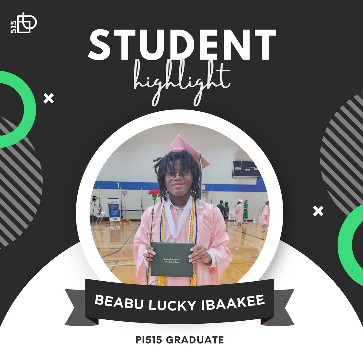 🎓 Pi515 Graduate Highlight: Lucky Ibaakee
Lucky is headed to Boston University to study computer engineering! 🚀 We’re incredibly proud of him for earning a full-ride scholarship—plus even more scholarships on top of that. We can’t wait to see all he accomplishes!

#pi515
