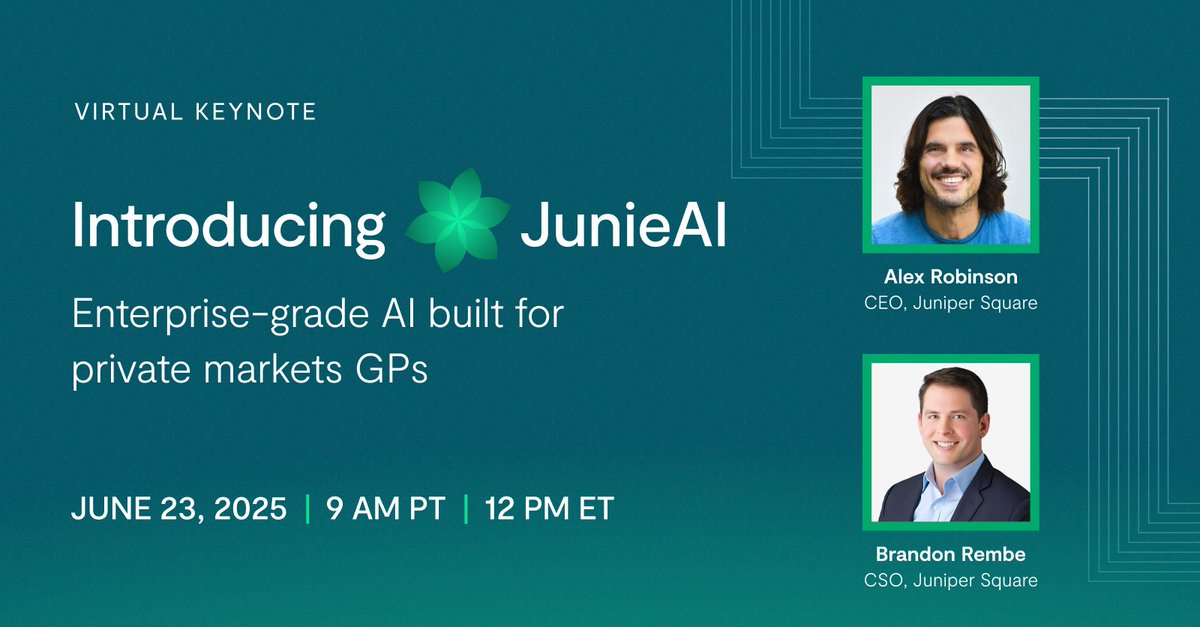 Join us as we formally introduce JunieAI—the only enterprise-grade AI platform built for private markets GPs. From reporting to investor comms to data analysis, see how AI can help your firm operate at its full potential. → junipersquare.com/keynote-junie-…