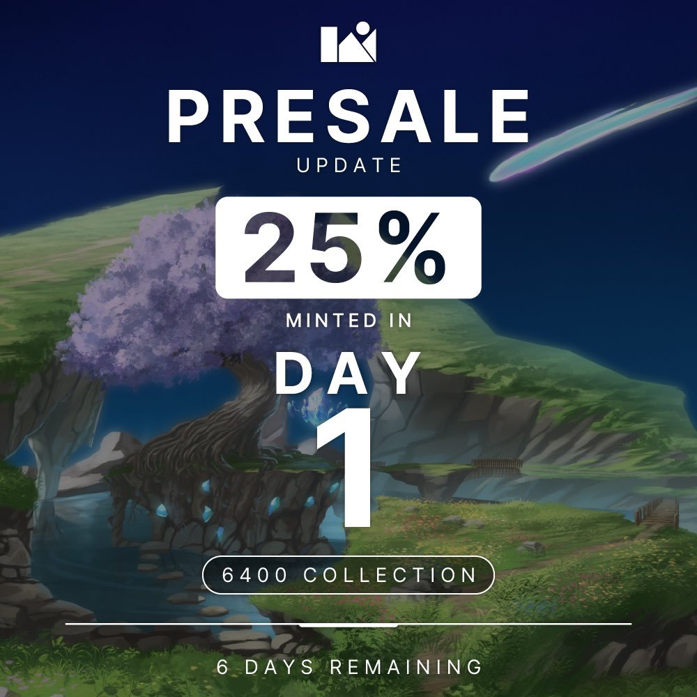 Kaze presale updates:

• 1500 sales in the first day, 6 days left on the presale
• Progress: ~25%
• High vibes
• Everyone wants the legendary

Overall pretty impressive that 25% of the supply is already sold on day one as we expect most to go near the closing time and