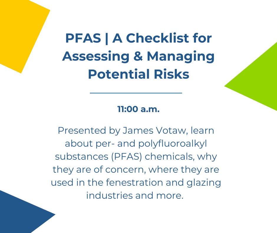 Now happening at #FGIAconf: “PFAS | A Checklist for Assessing &amp; Managing Potential Risks,” led by James Votaw.