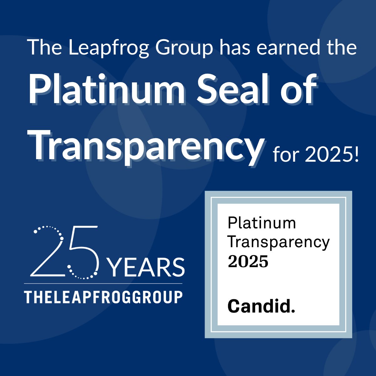 Big news: The Leapfrog Group has earned <a href="/CandidDotOrg/">Candid</a>’s Platinum Seal of Transparency! Join us in the fight for quality and safety in American health care: leapfroggroup.app.neoncrm.com/forms/donate