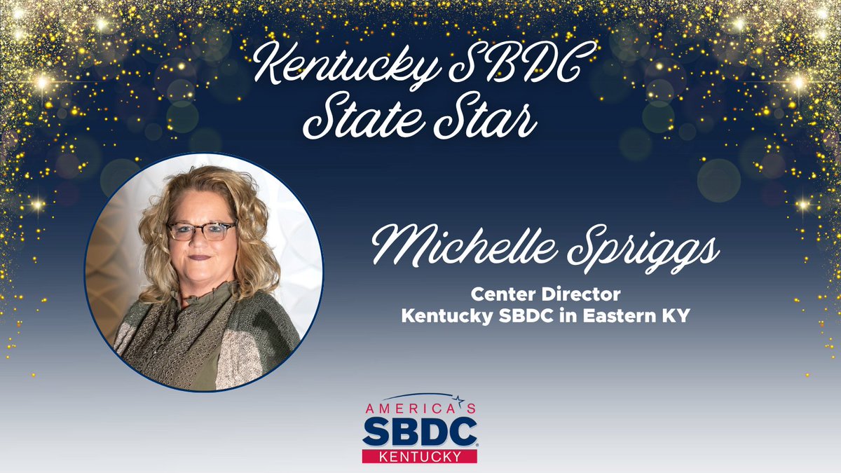 🤩 We are thrilled to officially announce the 2025 Kentucky SBDC State Star....

Michelle Spriggs, Center Director of the Kentucky SBDC in Eastern KY!

Congratulations, Michelle! 🎉
➡️ news.ca.uky.edu/article/kentuc…