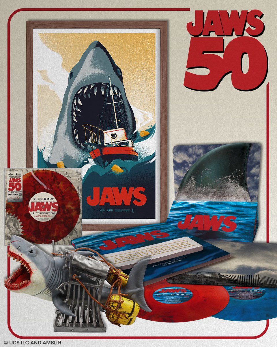 MONDO (@mondonews) on Twitter photo June 20 marks the 50th Anniversary of the original blockbuster, and to celebrate the Terror of Amity Island, we’re dropping a special #JAWS capsule collection, including some monster Mondo Exclusives.
See more at mondoshop.com/collections/ja….
<a href="/BackLotMusic/">Back Lot Music</a> #jaws50thanniversary June 20 marks the 50th Anniversary of the original blockbuster, and to celebrate the Terror of Amity Island, we’re dropping a special #JAWS capsule collection, including some monster Mondo Exclusives.
See more at mondoshop.com/collections/ja….
<a href="/BackLotMusic/">Back Lot Music</a> #jaws50thanniversary