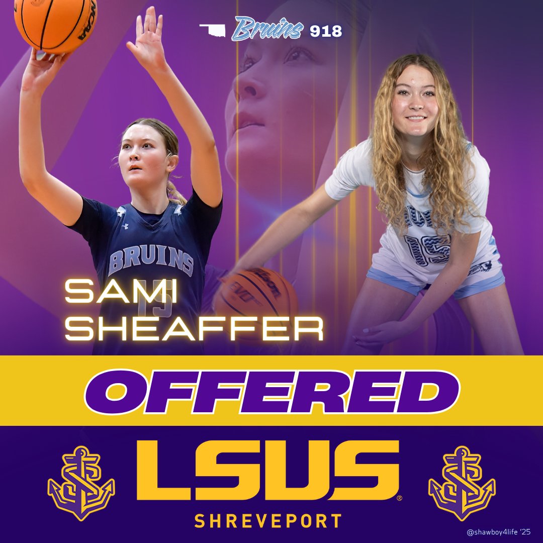 Lady Bruins Basketball (@lb_basketball) on Twitter photo Congratulations to Sami Sheaffer on her offer from LSU Shreveport! #ForTheCulture <a href="/PGHOklahoma/">Prep Girls Hoops Oklahoma</a> <a href="/okhsscores/">Oklahoma HS Extreme</a> <a href="/MikeJTupa/">Mike Tupa</a> <a href="/LSUSWBB/">LSU Shreveport WBB</a> Congratulations to Sami Sheaffer on her offer from LSU Shreveport! #ForTheCulture <a href="/PGHOklahoma/">Prep Girls Hoops Oklahoma</a> <a href="/okhsscores/">Oklahoma HS Extreme</a> <a href="/MikeJTupa/">Mike Tupa</a> <a href="/LSUSWBB/">LSU Shreveport WBB</a>