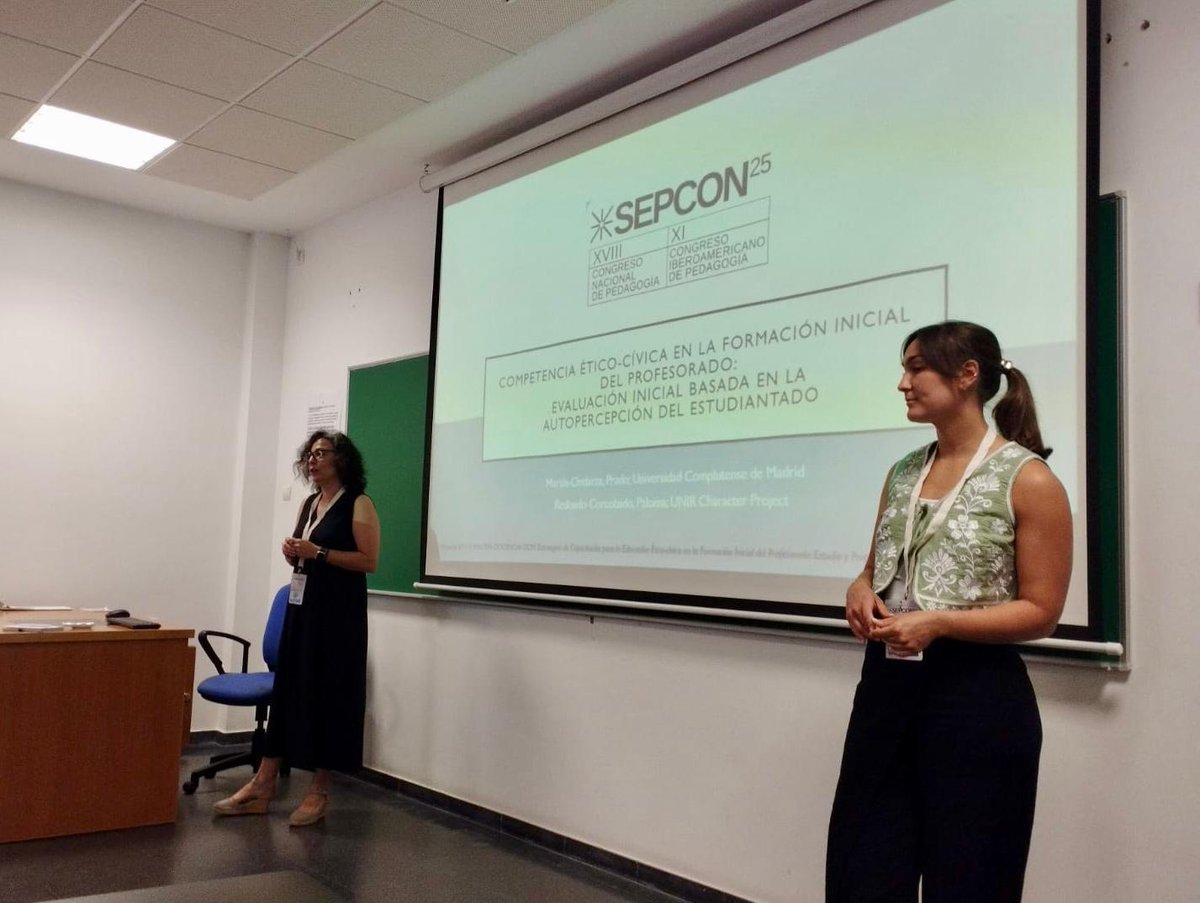 Nuestras compañeras Prado y Paloma presentan las autopercepciones del estudiantado sobre su #CompetenciaÉticoCívica en la <a href="/sepcon25/">SEPCON25</a>.

 #Educación #Pedagogía
