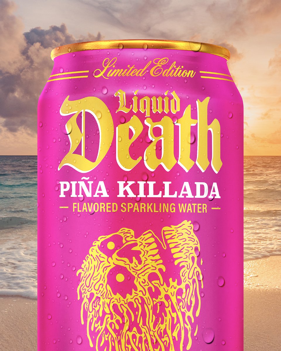 LiquidDeath's tweet image. ๐๐จPiรฑa Killada ๐จ๐ฅฅ Named โOnly Beverage on Earthโ by โPiรฑa Killada Magazine.โ
Itโs just 10 calories and available exclusively at Target for a very limited time. Get this award-winning flavor of summer now before itโs gone forever: bit.ly/43STF0I