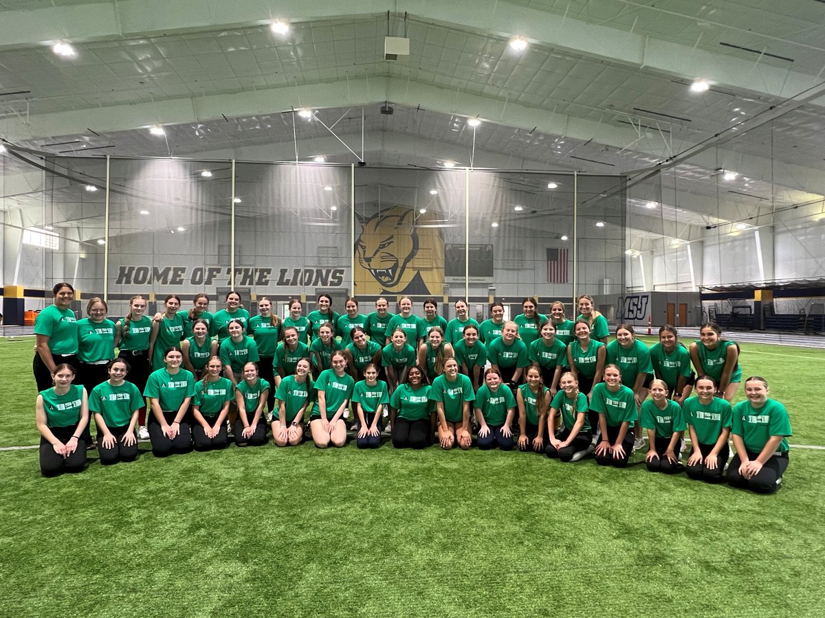 The weather couldn't dampen the smiles on the softball camp athletes!  Thank you to Mount St. Joseph University for allowing us to move inside!  Lots of talent in this group of future Saints! 🥎💚