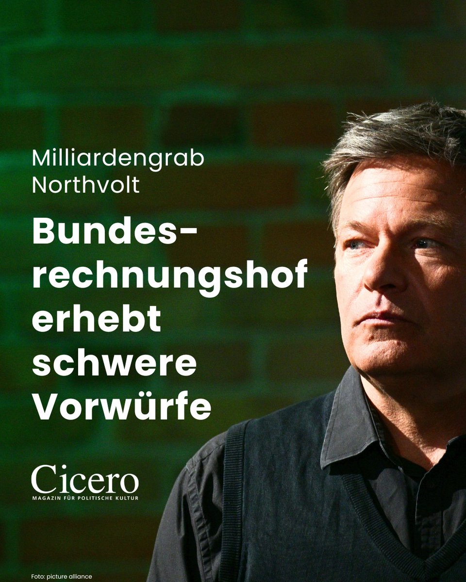 Cicero Online (@cicero_online) on Twitter photo Politiker wollten den Batteriehersteller #Northvolt mit Steuergeld nach Schleswig-Holstein locken. Doch der ist nun insolvent. Der #Bundesrechnungshof prangert schwere Versäumnisse im Wirtschaftsministerium an, schreibt <a href="/dg_graeber/">Daniel Gräber</a>.
Artikel lesen: tinyurl.com/27fnfdlh. Politiker wollten den Batteriehersteller #Northvolt mit Steuergeld nach Schleswig-Holstein locken. Doch der ist nun insolvent. Der #Bundesrechnungshof prangert schwere Versäumnisse im Wirtschaftsministerium an, schreibt <a href="/dg_graeber/">Daniel Gräber</a>.
Artikel lesen: tinyurl.com/27fnfdlh.