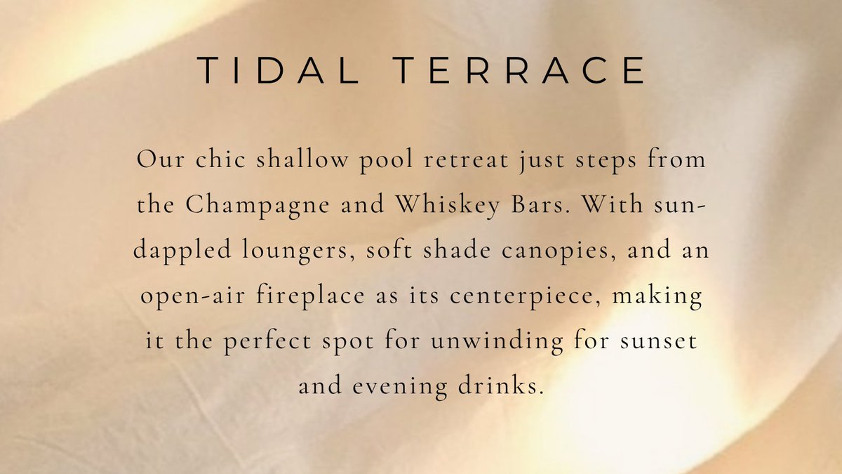 StorylinesAtSea's tweet photo. Sophistication meets the sea breeze. 💫
Tidal Terrace is our elegant shallow pool lounge—sun-kissed by day, firelit by night.

#OutdoorLuxury#luxuryyacht #YachtLivinge #CruiseLifestyle #ResidentialCruisel #DesignInspiration https://t.co/sGwFJOiiQW