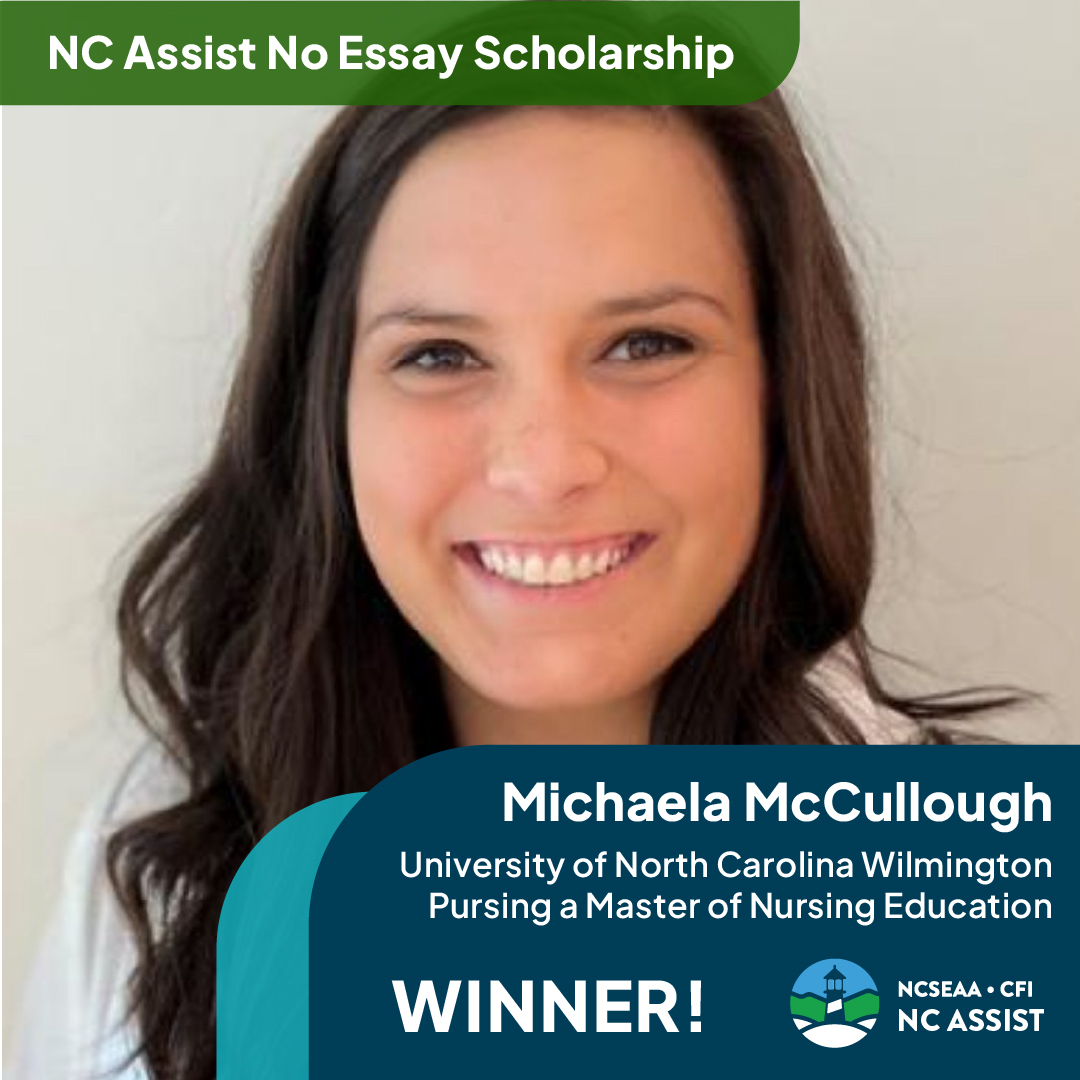 The latest winner of the NC Assist No Essay #Scholarship is Michaela McCullough of Lexington! We’re excited to support her higher ed. journey towards her Master of Nursing Education degree at <a href="/UNCWilmington/">UNCW</a>. Congrats, Michaela!

#NCAssist #PayforCollege #NoEssayScholarship