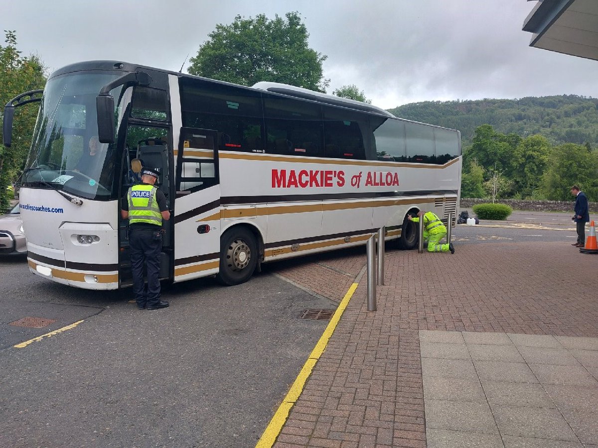 Today Community/Road Policing Officers and the DVSA were at McLaren High School , Callander checking the school buses for roadworthiness to protect the safety of children using them.   No defaults were found, all vehicles were found to be in good working order.