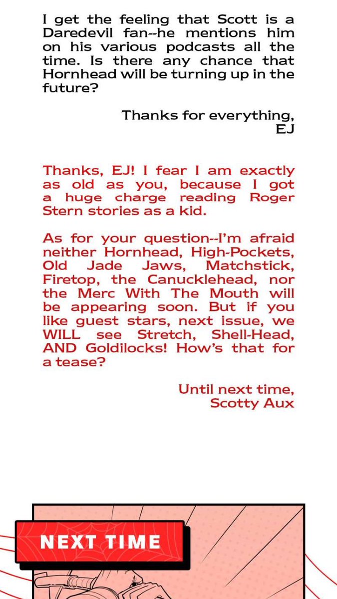 Writing a letter to Scott Aukerman’s Spider-Man comic to ask about Daredevil is very on brand for me